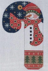 Candy Cane ~ Stitcher's Needlepoint Tools Medium Candy Cane & STITCH GUIDE  handpainted Needlepoint Canvas CH Design from Danji