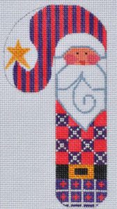 Candy Cane ~ Stitcher's Needlepoint Tools Medium Candy Cane & STITCH GUIDE  handpainted Needlepoint Canvas CH Design from Danji