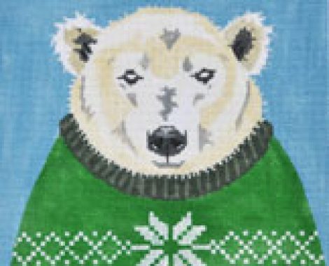 ZIA-98 Holiday Sweater Polar Bear 8 x 8, Mesh 18